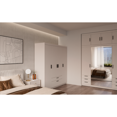 Szafa z nadstawką 176 cm garderoba TRINO beżowa